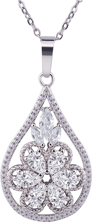 Wholesale Indian Jewellery, Wholesale Indian Jewellery - 9ct White Gold 0.25ct Diamond Pendant (800x800), Png Download
