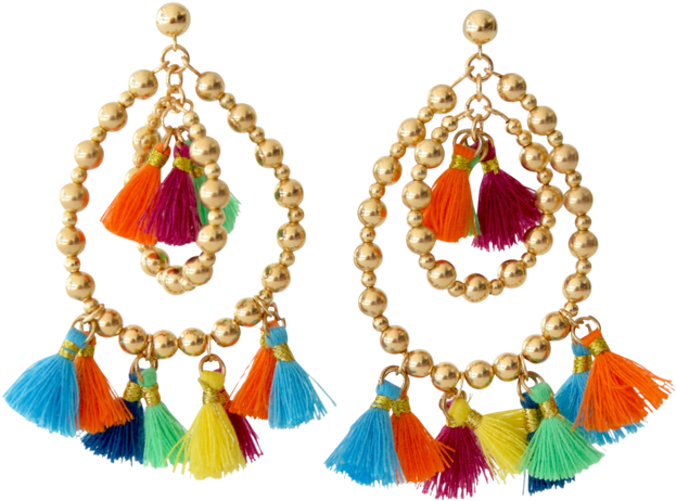 Indian Tassel Earrings - Earring (690x690), Png Download