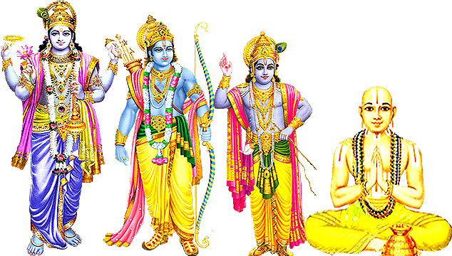 Lord Rama Png Hd Image - Lord Krishna Lord Rama (633x366), Png Download