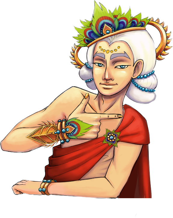 Final God Krishna, God Of Tricks - Cartoon (575x726), Png Download
