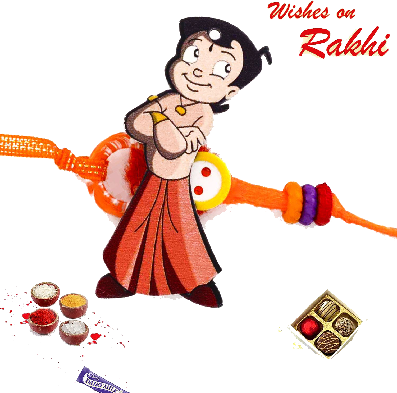 Elegant Blue & White Beads Studded Rakhi - Send (1500x1500), Png Download