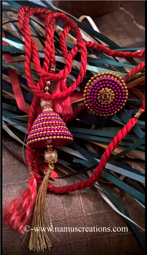 Pink And Golden Ball Chain Combination Couple Rakhi - Chain (1000x1000), Png Download