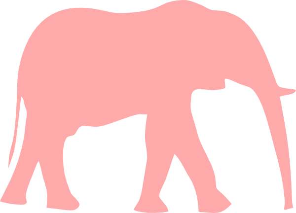 Transparent Clip Art At Clker Com Vector Online - Elephant Vector Png Pink (600x432), Png Download