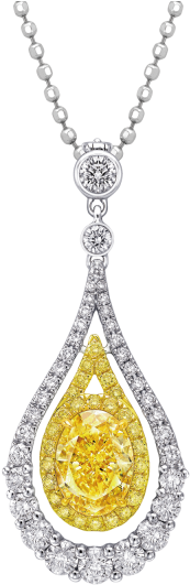 Fancy Intense Yellow Oval Shaped Diamond Pendant - Tiffany Yellow Diamond (640x640), Png Download