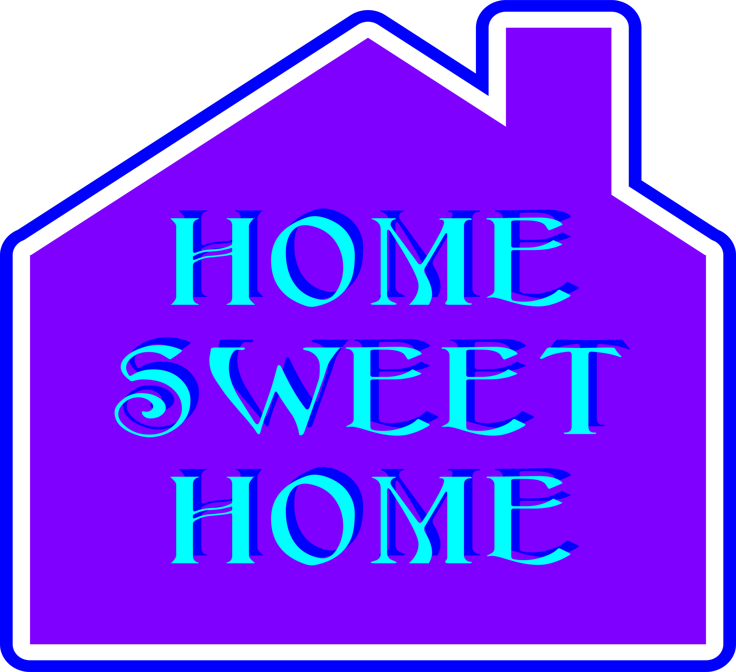 Graphic Free Home Is Where The Heart But Today - Home Sweet Home Blue (800x732), Png Download