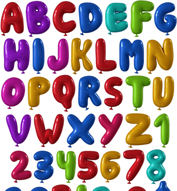Svg Freeuse Stock Balloons Birthday Cards - Red Colour Letter Balloons (595x630), Png Download