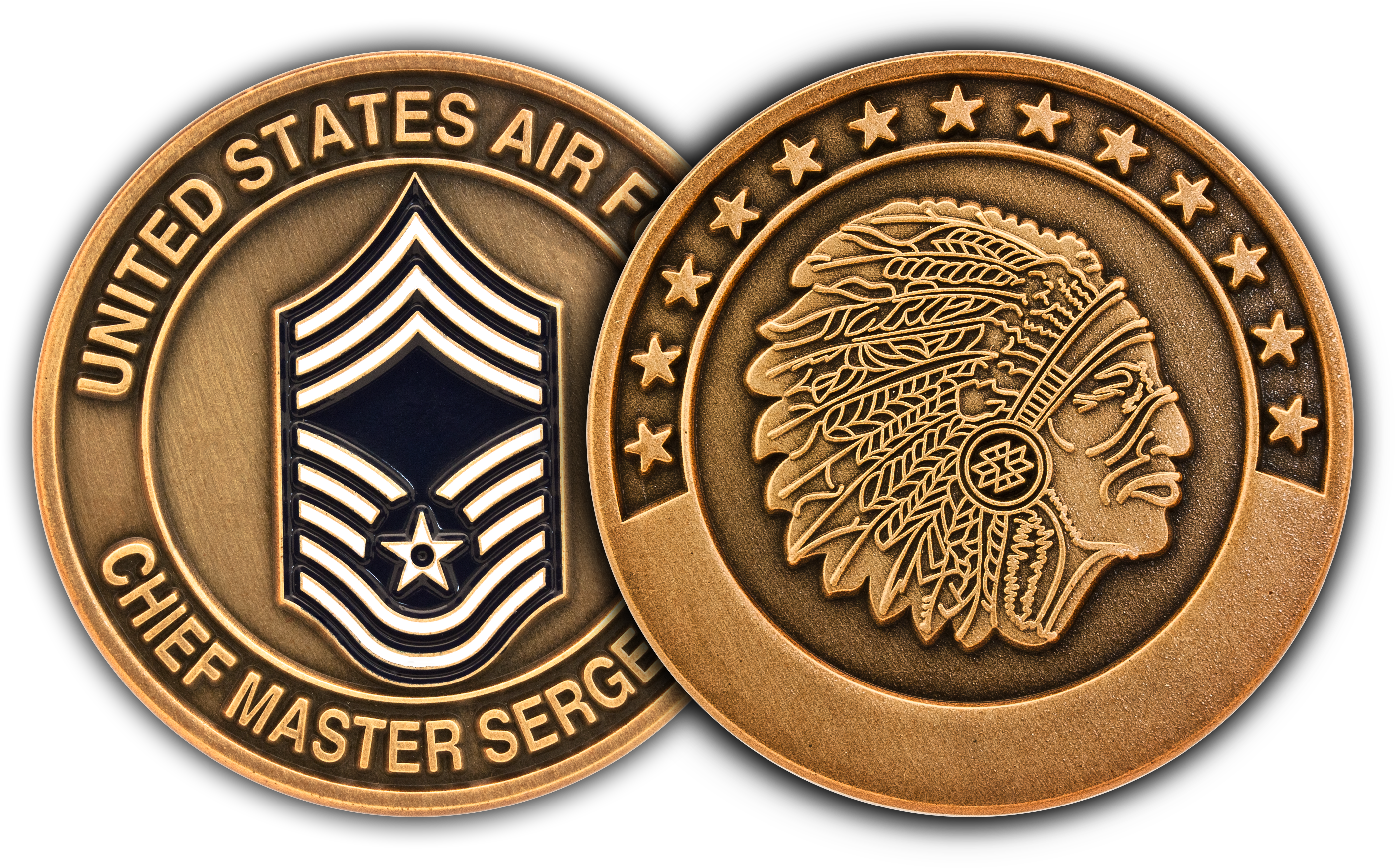 Chief Master Sergeant Bronze Challenge Coin, Engravable (4272x2848), Png Download