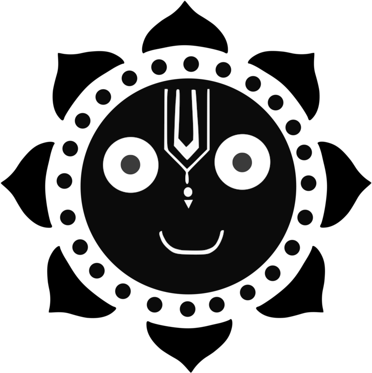 Krishna Vishnu Hinduism Jagannath - Jagannath Black & White (748x750), Png Download