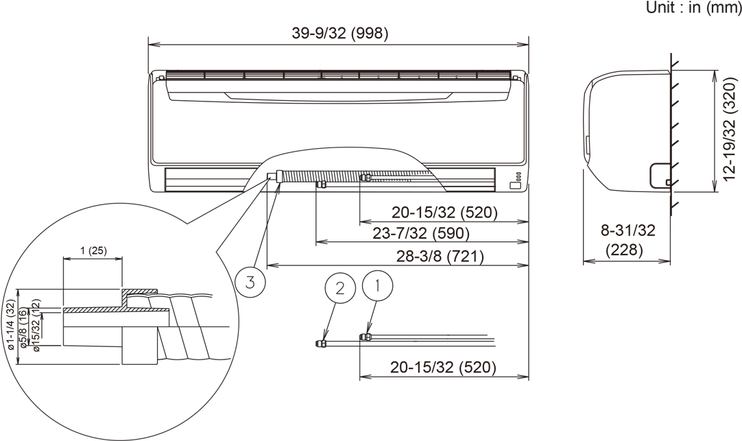 Indoor Unit - Asu24rlxfw - Diagram (1104x700), Png Download