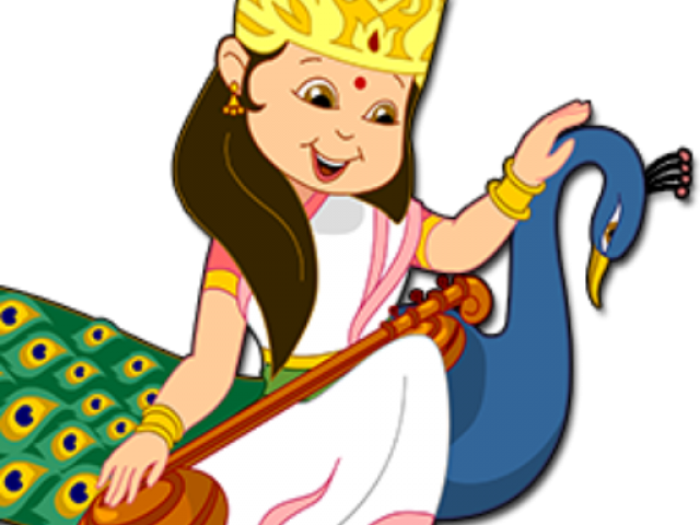 Saraswati Png Transparent Images - Saraswati Mata Pic Cartoon (640x480), Png Download