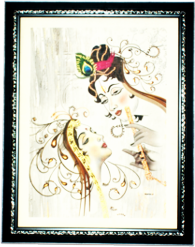 Radha Krishna Digital Reprint Painting - Inch (500x500), Png Download