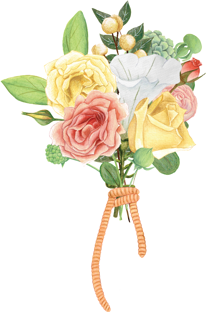 Download Hand Painted Beautiful Flower Bouquet Hd Png Flower Full Size Png Image Pngkit