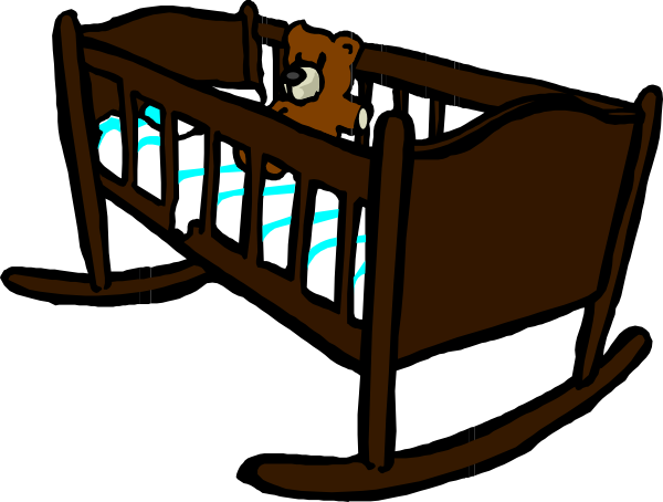 Baby Cradle Clipart - Clipart Crib (600x454), Png Download