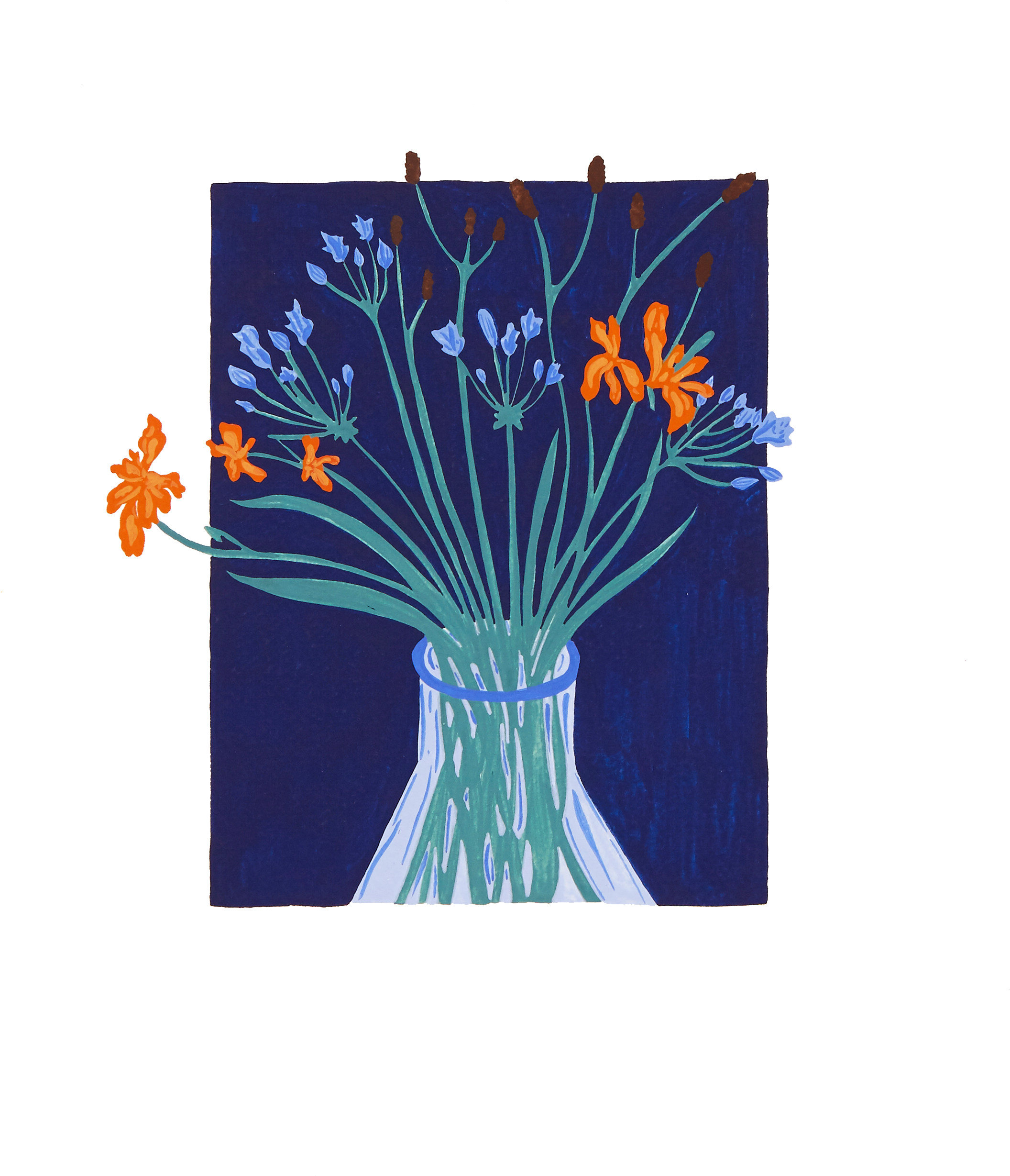 Sublime Emotion Gouache & Watercolor On 300 Gsm Watercolor - Agapanthus (2257x3041), Png Download