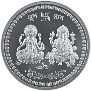 20 Gram Silver Round Mmtc-pamp Goddess Lakshmi & Lord - Ganesh Laxmi Gold Coins (400x400), Png Download