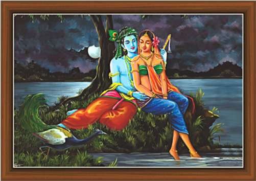Radha Krishna Paintings - Krishna (500x500), Png Download