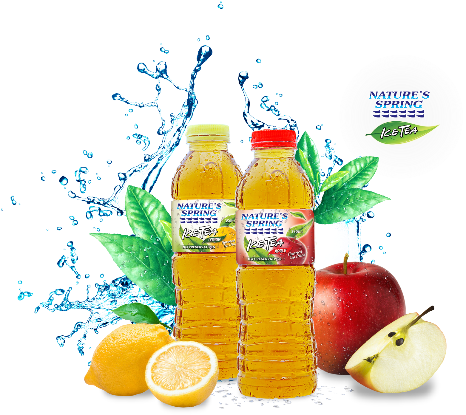It Is Made From 100% Real Green Tea Extract That Contains - Nature Spring Flavored Water (1593x1393), Png Download