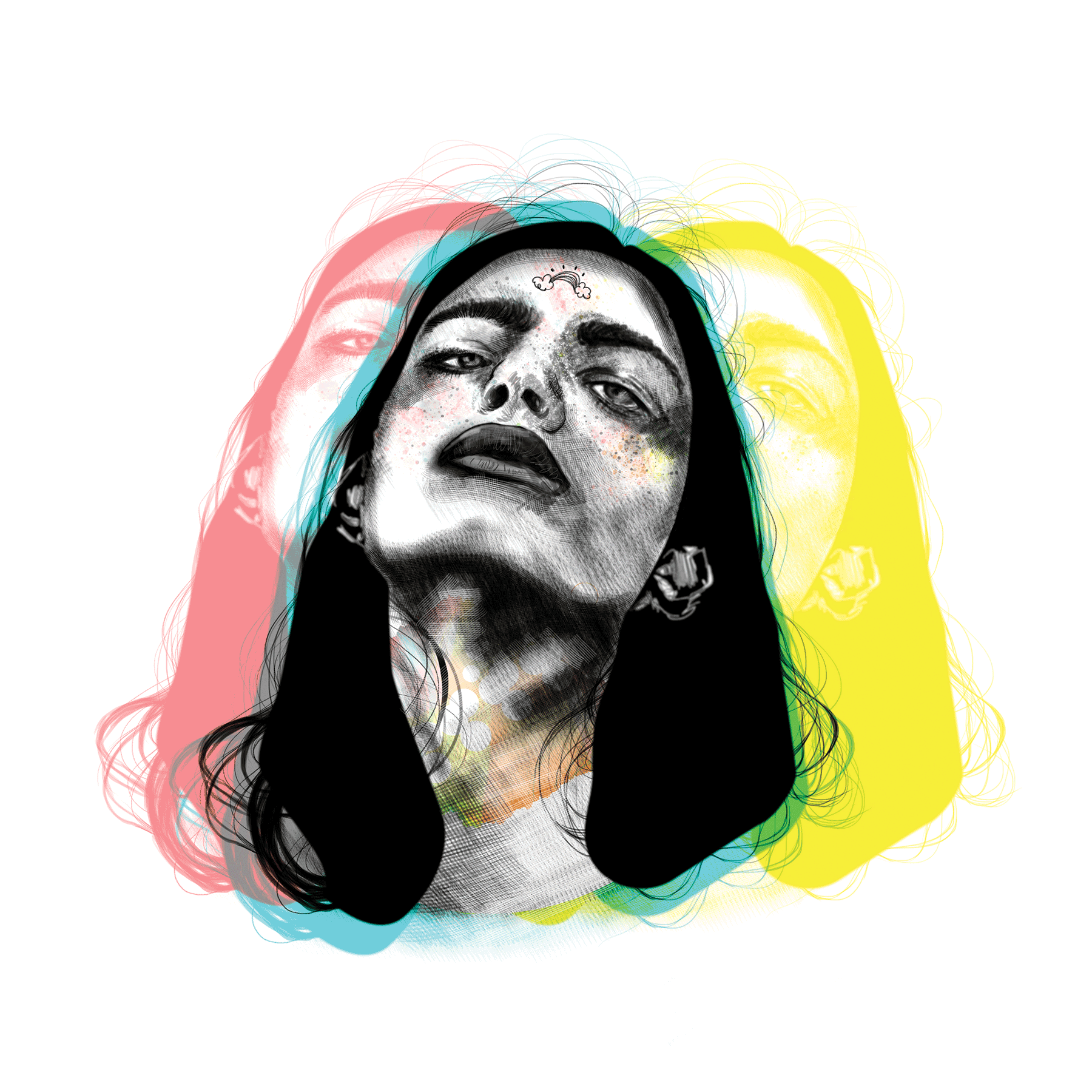 #art #illustration #nativaart #digitalart #womens #tricolor - Illustration (1800x1800), Png Download