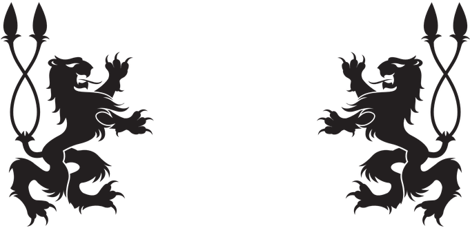 Lions, Doubletail, Facing, Watching - Medieval Free Vector (680x340), Png Download