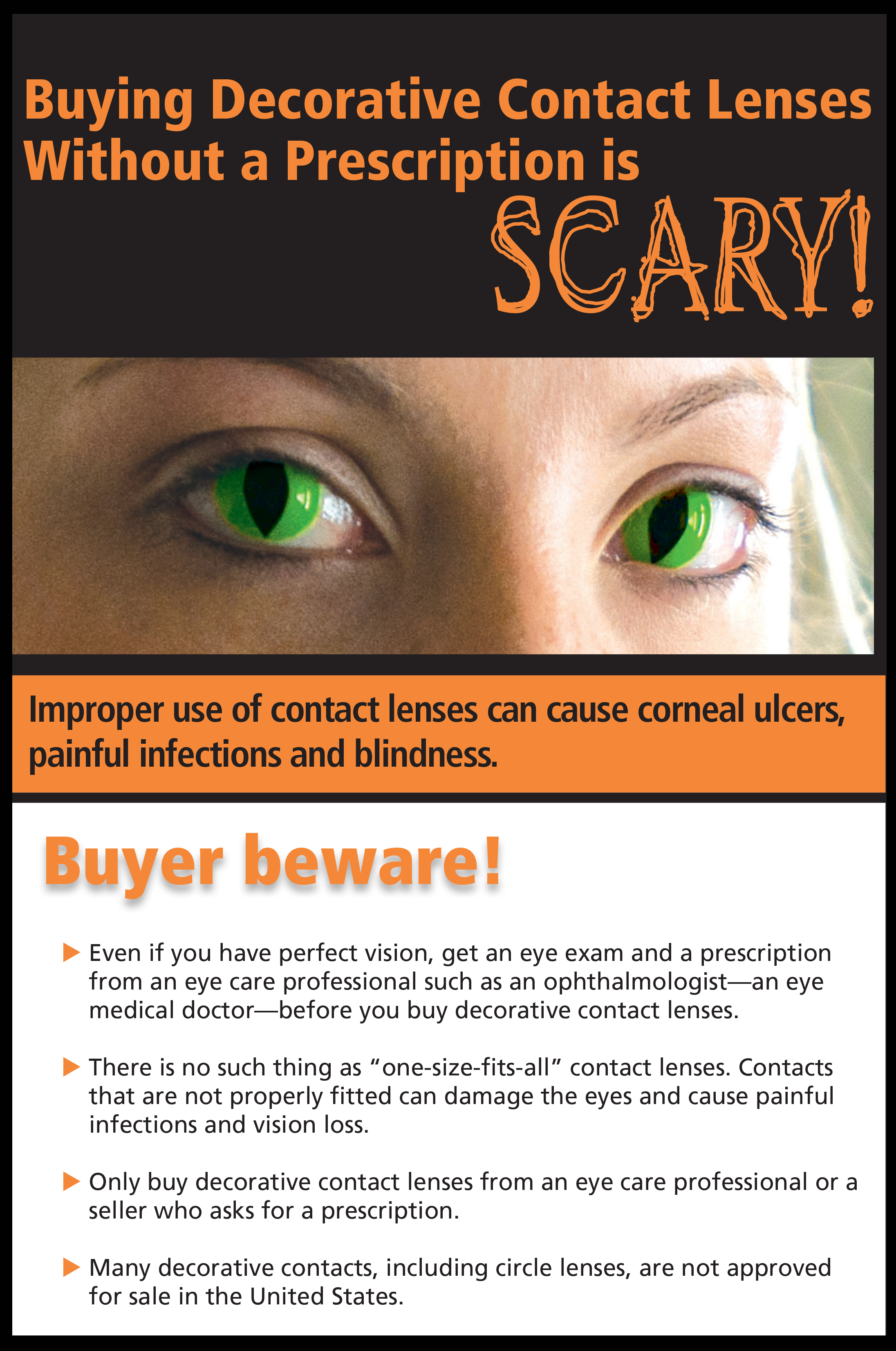 So Be Safe And Think Before You Put Anything In Your - Contact Lens Damage (2192x3304), Png Download