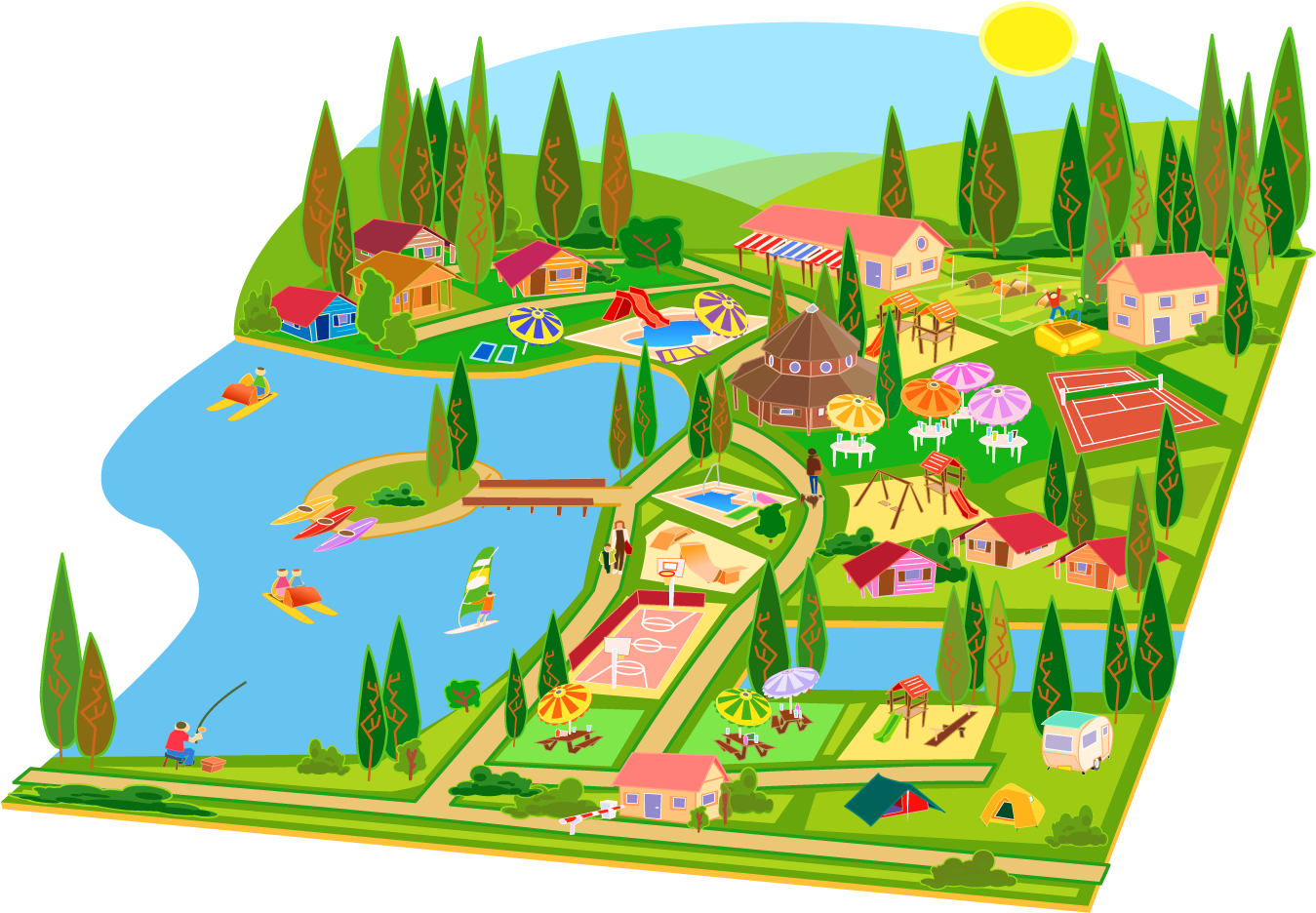 Plan - Etang De La Tensch (1426x986), Png Download