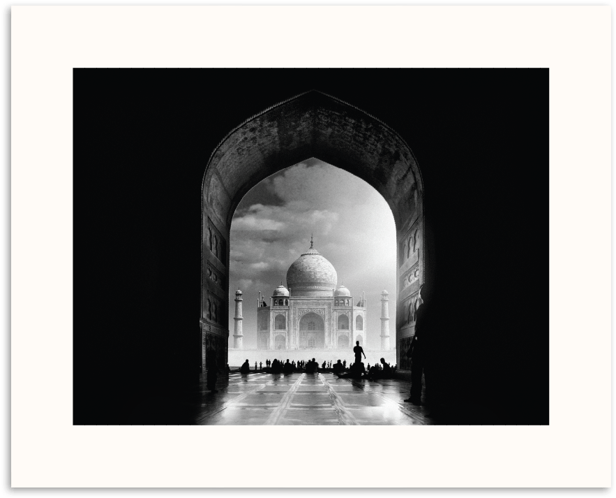 Taj Mahal - Taj Mahal Photography Black And White (900x900), Png Download