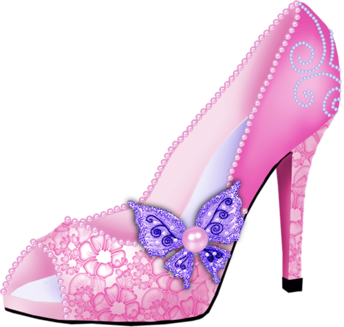 Ch B *✿* Shoe Clip Art - Clip Art Princess Shoes (500x475), Png Download