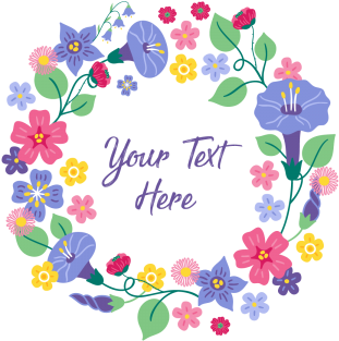 Beautiful Flower Wreath With Text Typography, Beautiful, - Flower (360x360), Png Download