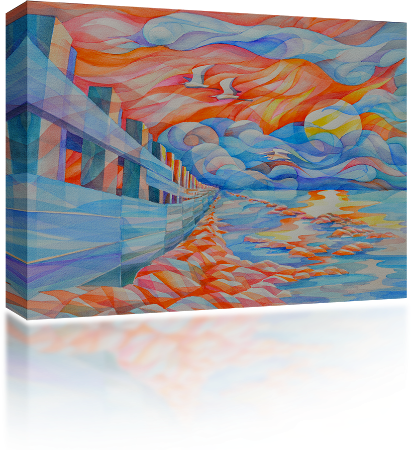 Flight Of The Egrets - Watercolor Painting (1024x1024), Png Download