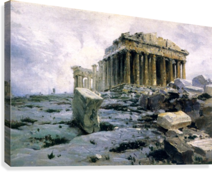 The Parthenon In Athens Canvas Print - Vasily Polenov (429x347), Png Download