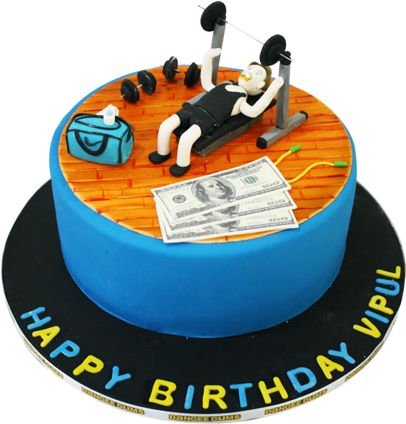 Gym Theme Base Cake - Gym (1000x700), Png Download