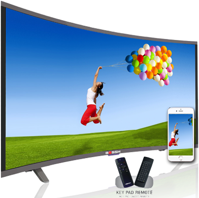 40 Inch Hd Ready Curved Led Tv - Bossh Led Tv (400x390), Png Download
