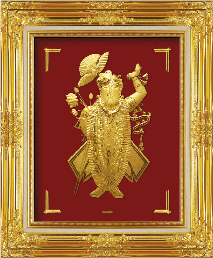 A3 Shrinathji - Odishabazaar Ganesha 24karat Pure Gold Sheet Artwork (580x795), Png Download