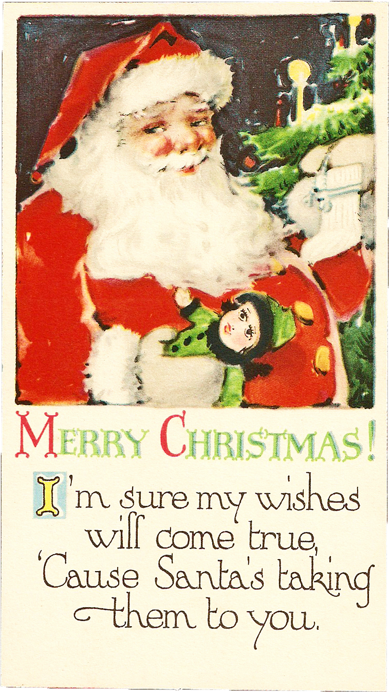 And A Png Of The Center Section With Santa (1046x1635), Png Download