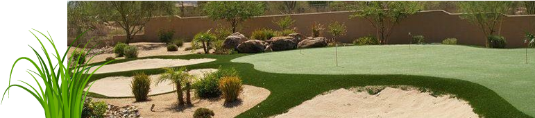Our Arizona Putting Greens Set The Standard For Low - Backyard Putting Green Arizona (770x199), Png Download