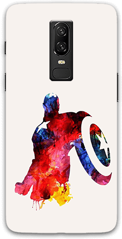 Water Color Captain America Oneplus 6 Mobile Case - Captain America Watercolor Painting (600x600), Png Download
