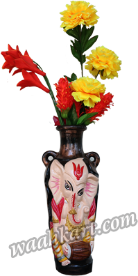 Vibrant Look Ganesha Face Flower Pot - Flowerpot (300x400), Png Download