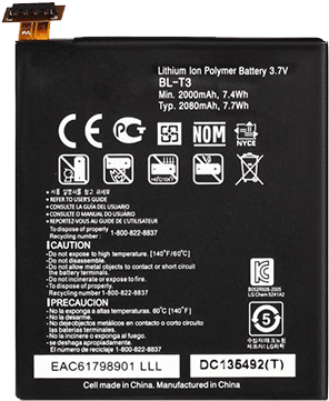 Replacement Battery For Lg F100 Bl-t3 - Lg F100 Battery (450x450), Png Download