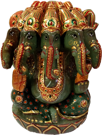 Green Aventurine Ganesha Ji - Carving (351x458), Png Download
