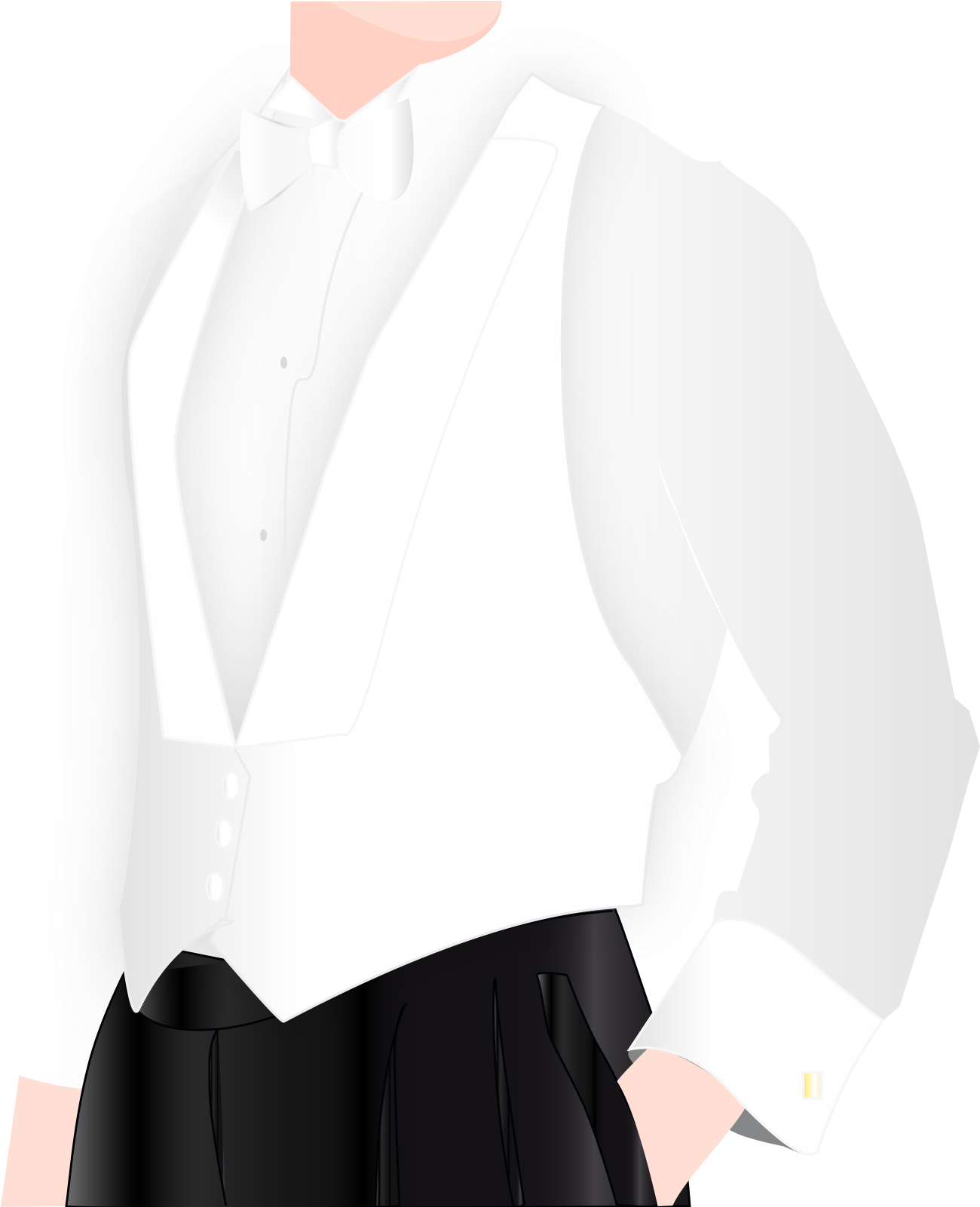 Tailcoat And Waistcoat - White Tie (1312x1600), Png Download