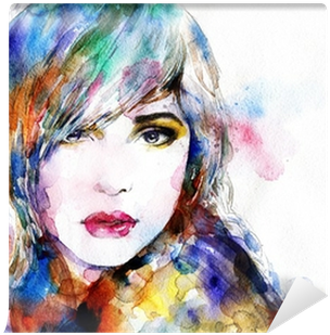 Beautiful Woman Face - Woman Face Watercolor (400x400), Png Download