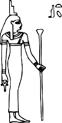 Outline, Symbol, Queen, Egypt, Goddess, - Isis God Black And White (250x493), Png Download