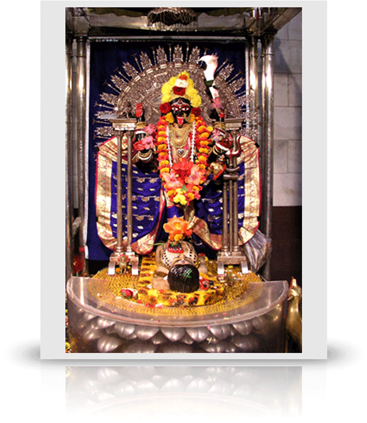Ma Bhavatarini Kali W/purple Sari - Dakshineswar Kali Temple Aarti (1000x1000), Png Download