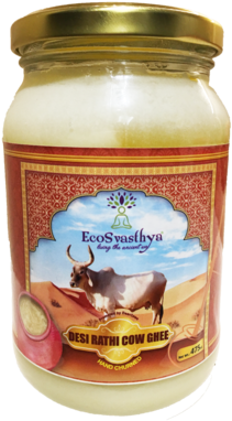 Ecosvasthya Desi Rathi Cow A2 Ghee 475ml - Ghee (267x480), Png Download