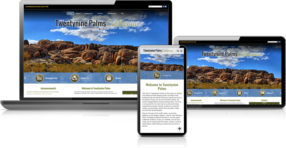 Twentynine Palms California Responsive Website - Gadget (955x500), Png Download