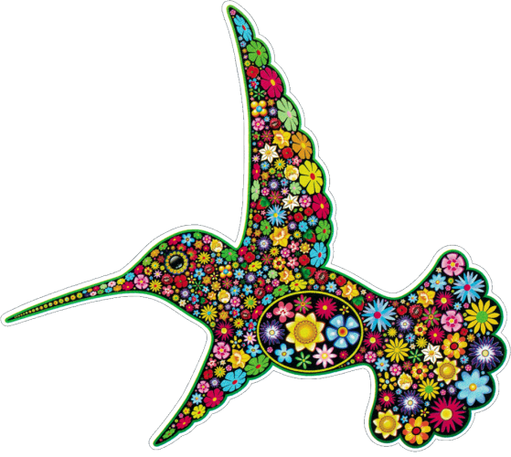 Bumper Sticker / Decal - Flower Hummingbird Cabochon Tibetan Silver Glass Chain (559x500), Png Download