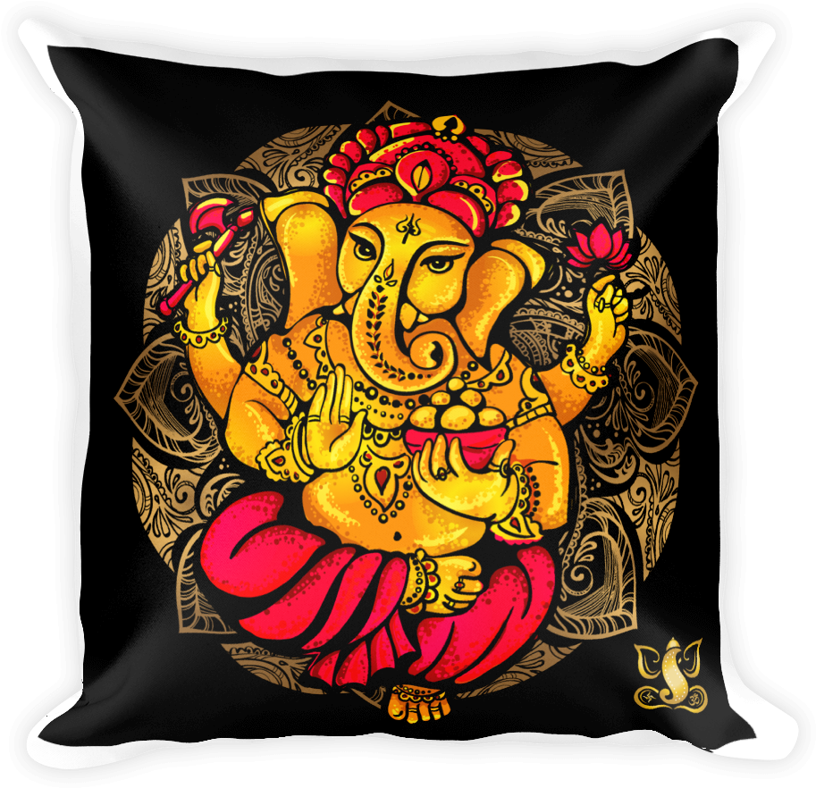 Square Pillow - Ganesha - Ganesh Visarjan 2018 Date (1000x1000), Png Download