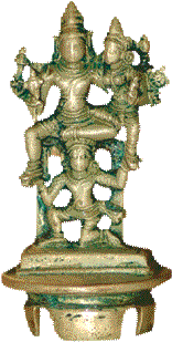Lord Narayana With His Consort Goddess Lakshmi Is Sitting - Antique (500x333), Png Download