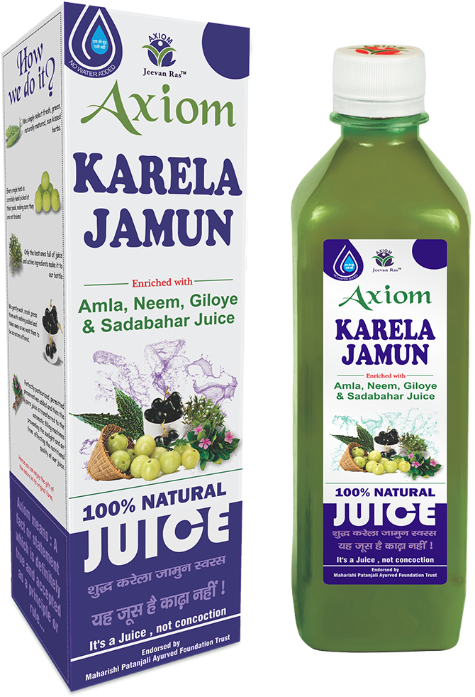 Https - //www - Axiomayurveda - Com/media/cata Jamun - Axiom Karela Jamun Juice 1ltr (1100x1100), Png Download