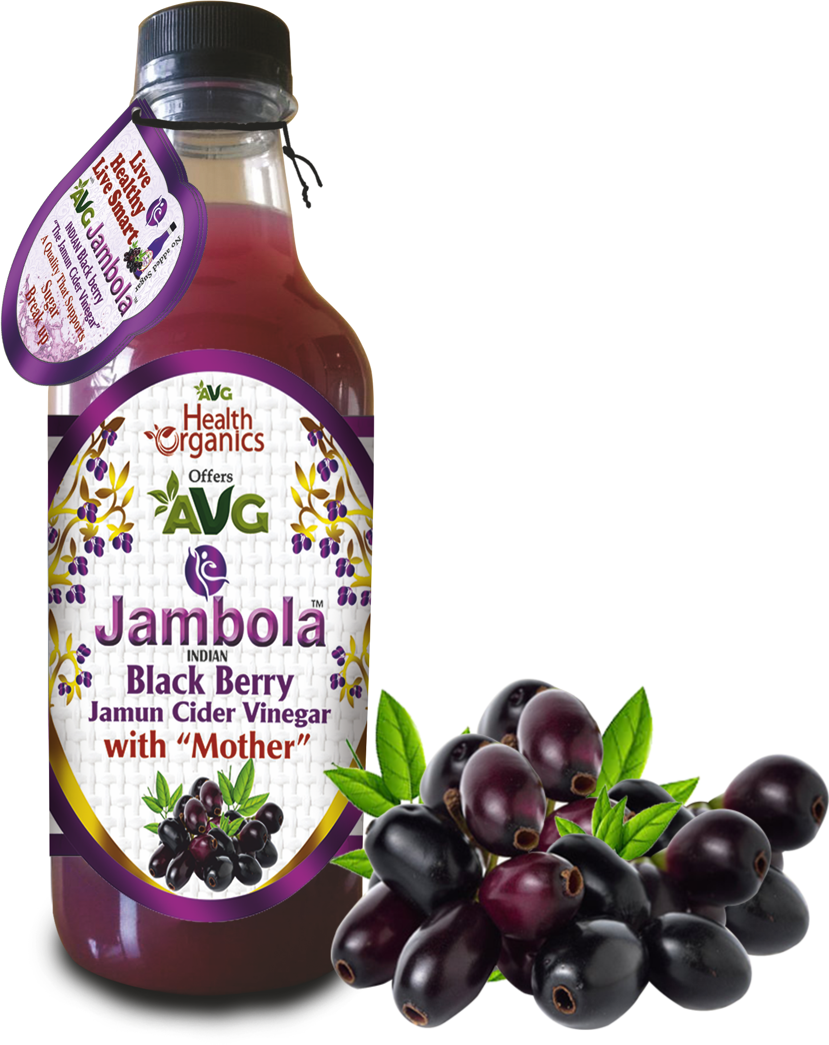 Avg Jamun Cider Vinegar - Neem Juice Organic, 500ml, 16 Oz, Ancient Veda (2085x2310), Png Download